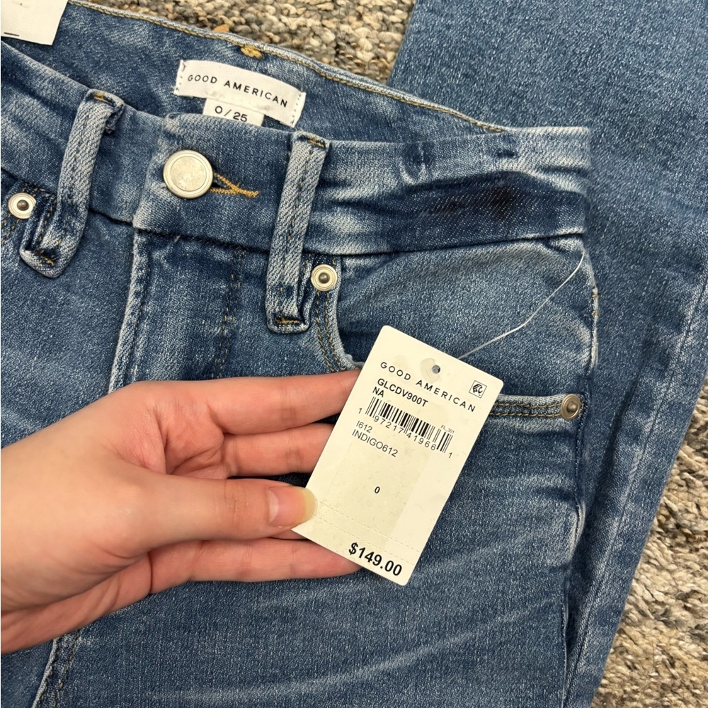 Good American Good Legs Crop Skinny Jeans Sz 0/25 NWT | Good American Skinny - - Picture 6 of 13